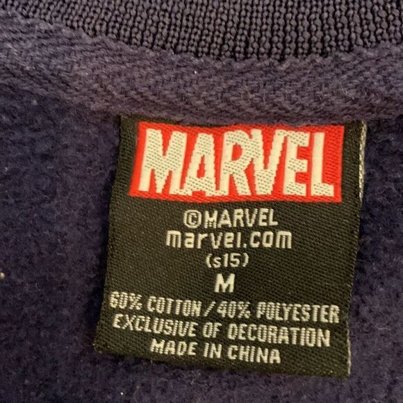 Marvel CAPTAIN USA Medium Navy White Snap Button Front Long Sleeve Unisex Jacket - Picture 10 of 14